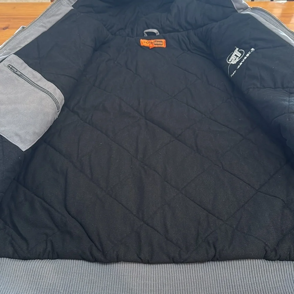 Cornerstone Washed Duck Cloth Insulated Hooded Work Jacket, Metal Grey